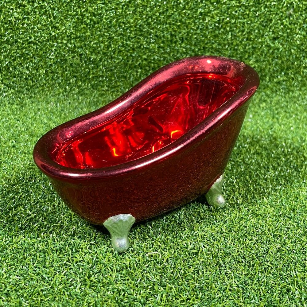 Bath & Body Works Decorative Red Clawfoot Bath Tub